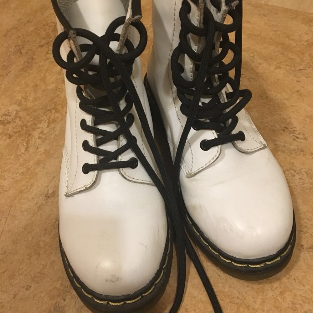 Dr. Martens Leather Boots White